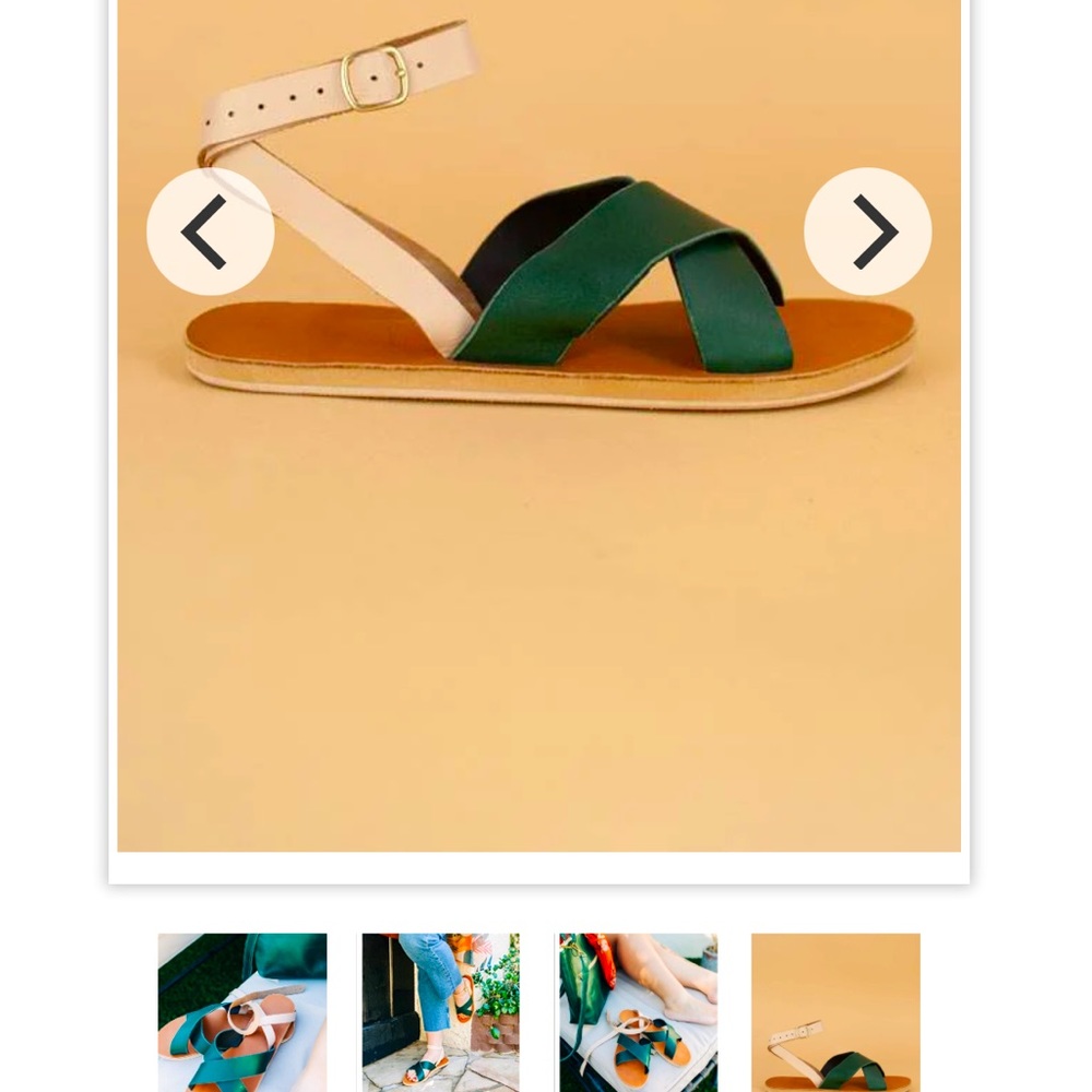 Sseko Ankle Strap Crossover in Agave Sheepskin & Alabaster, size 8